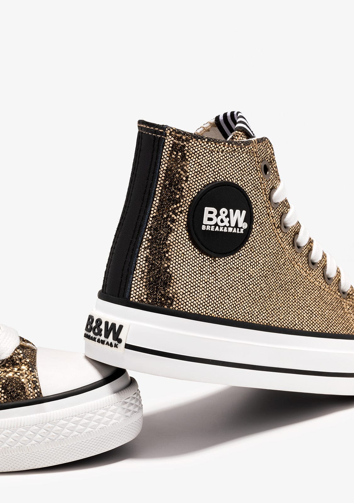 Gold Glitter Hi-Top Sneakers