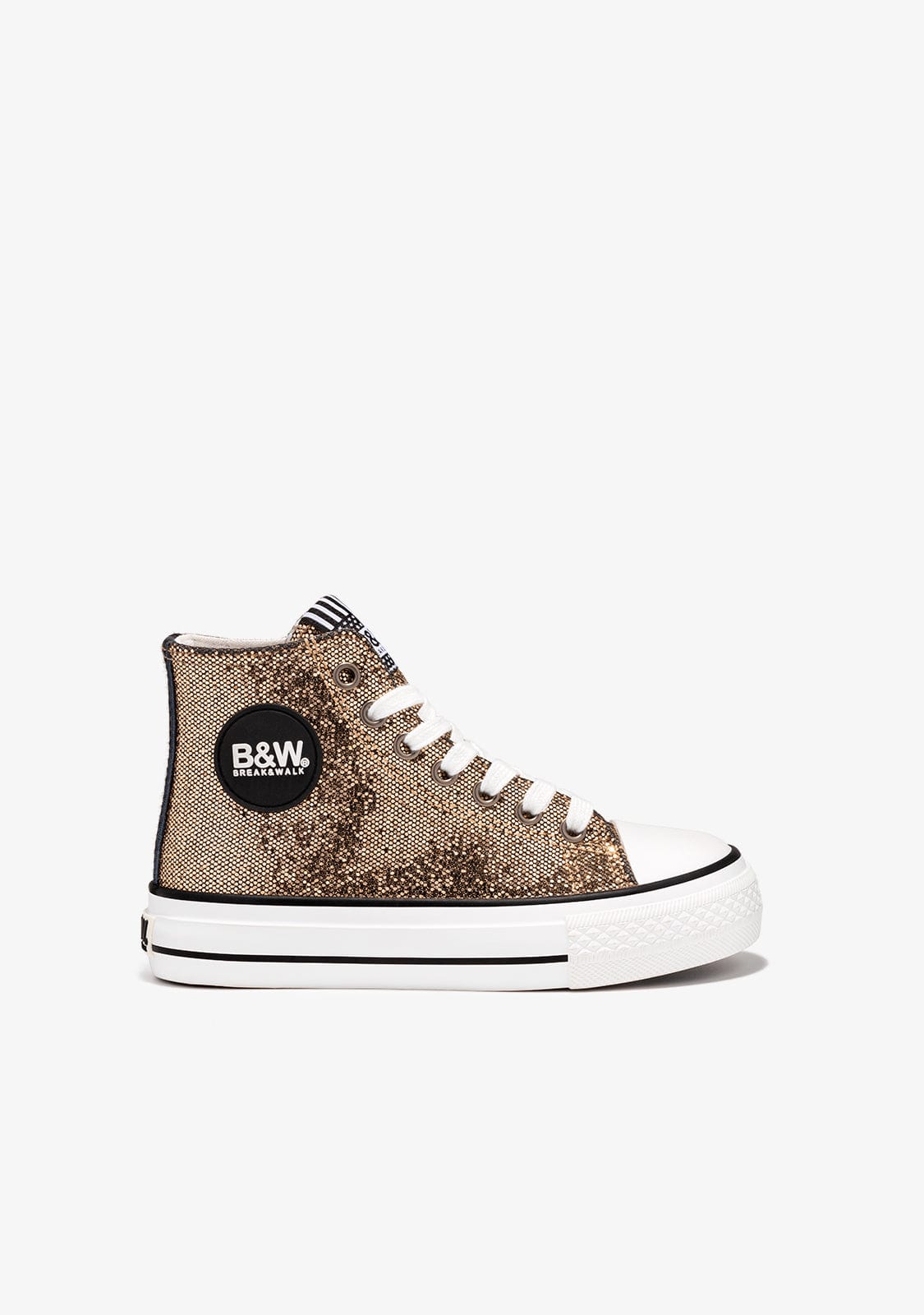 Gold Glitter Hi-Top Sneakers