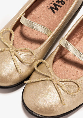 Gold Metallized Ballerinas