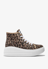 Leopard Platform Rider Hi-Top Sneakers