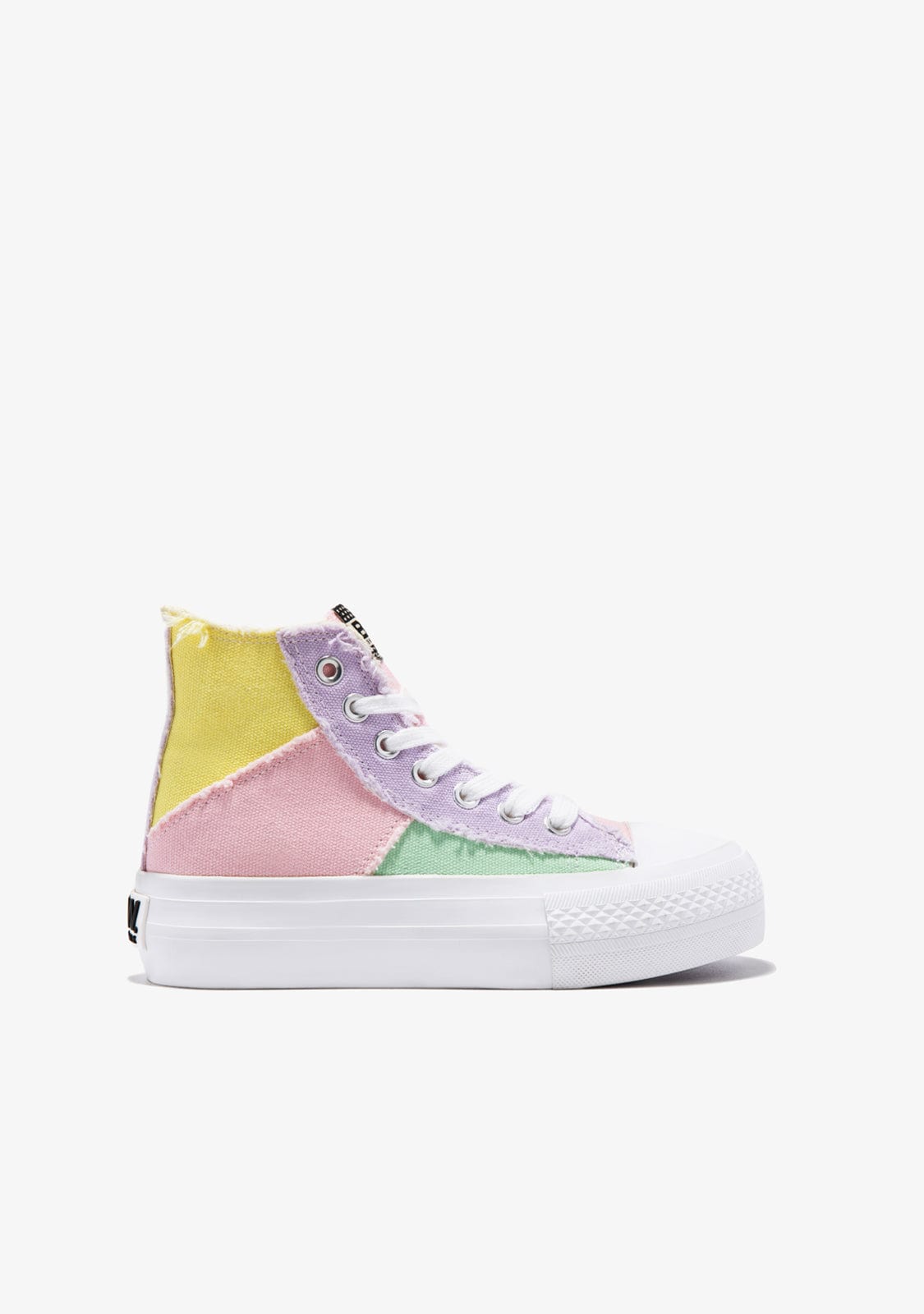 Multi Patchwork Hi-Top Sneakers