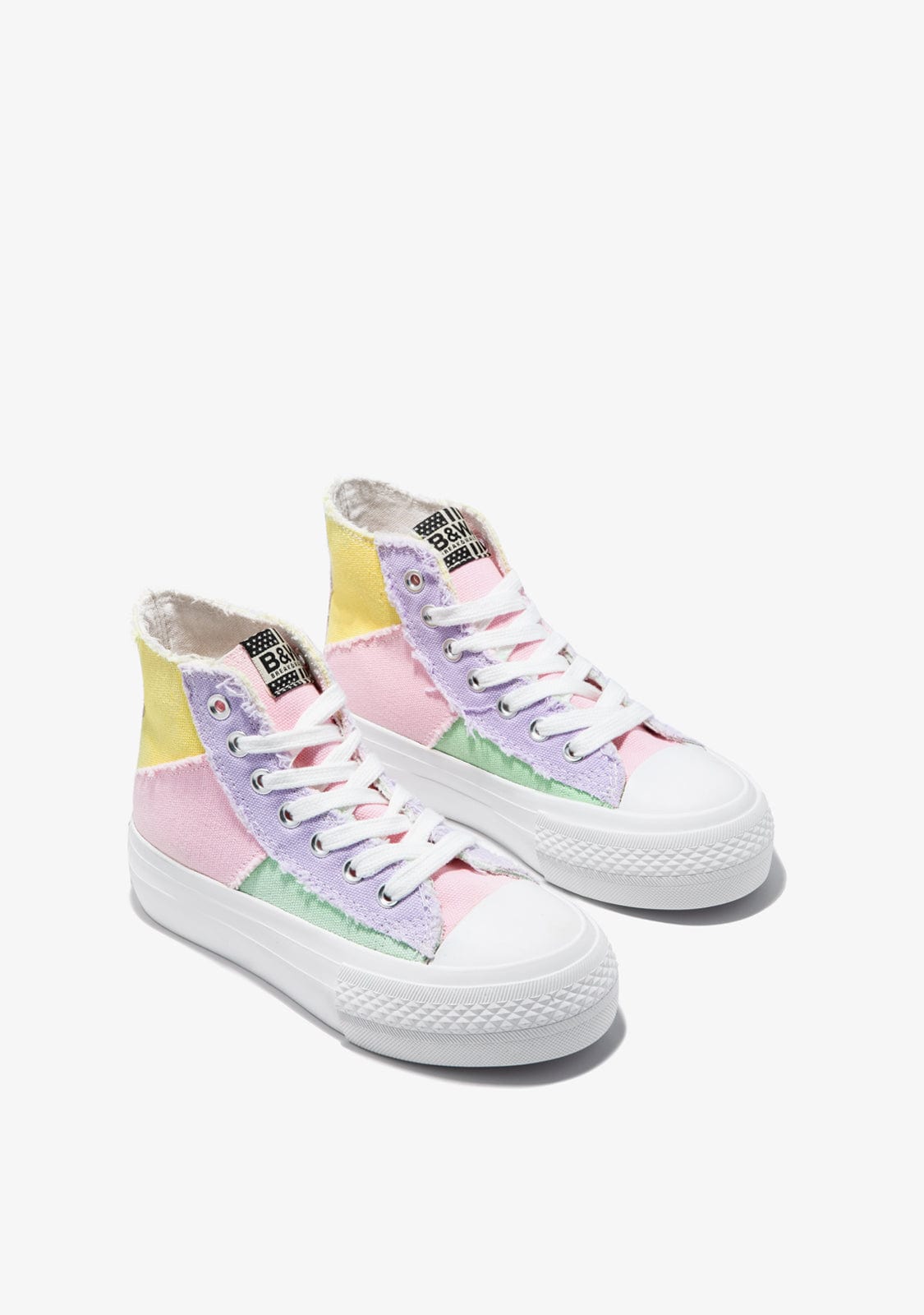 Multi Patchwork Hi-Top Sneakers