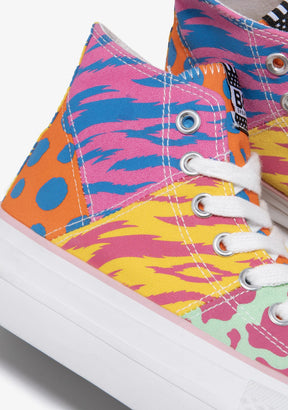 Multicolor Patchwork Hi-Top Sneakers