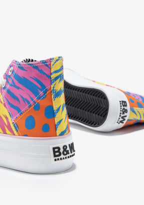 Multicolor Patchwork Hi-Top Sneakers