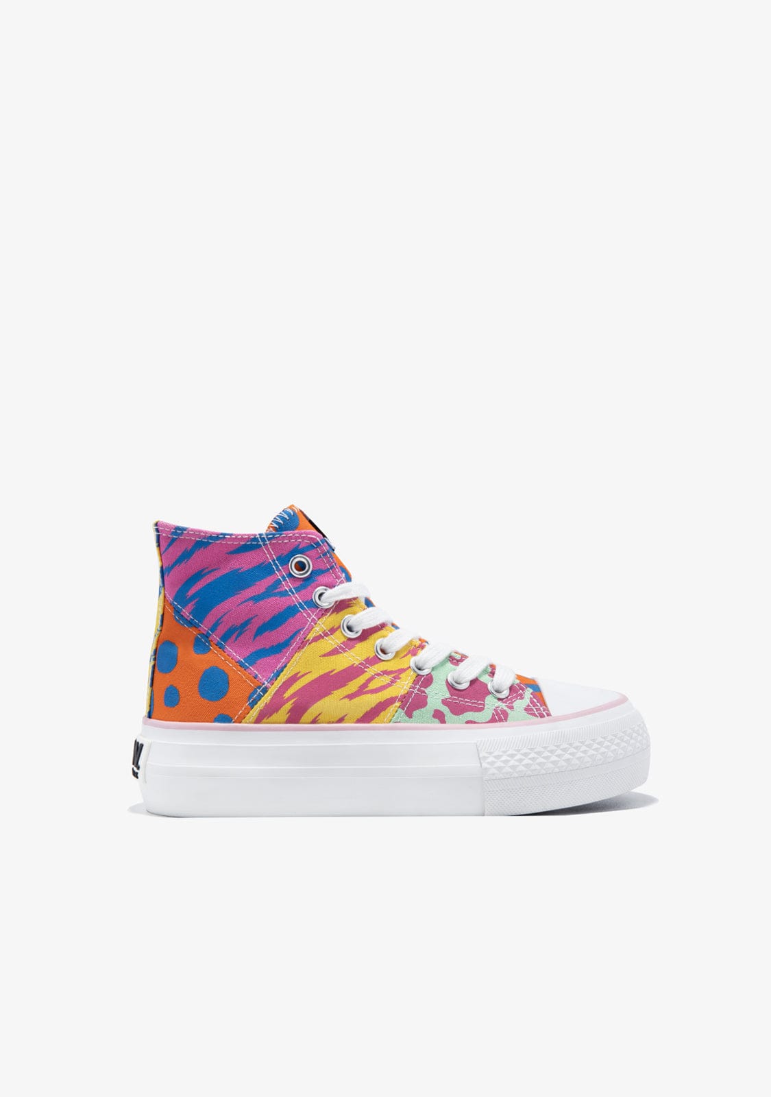 Multicolor Patchwork Hi-Top Sneakers