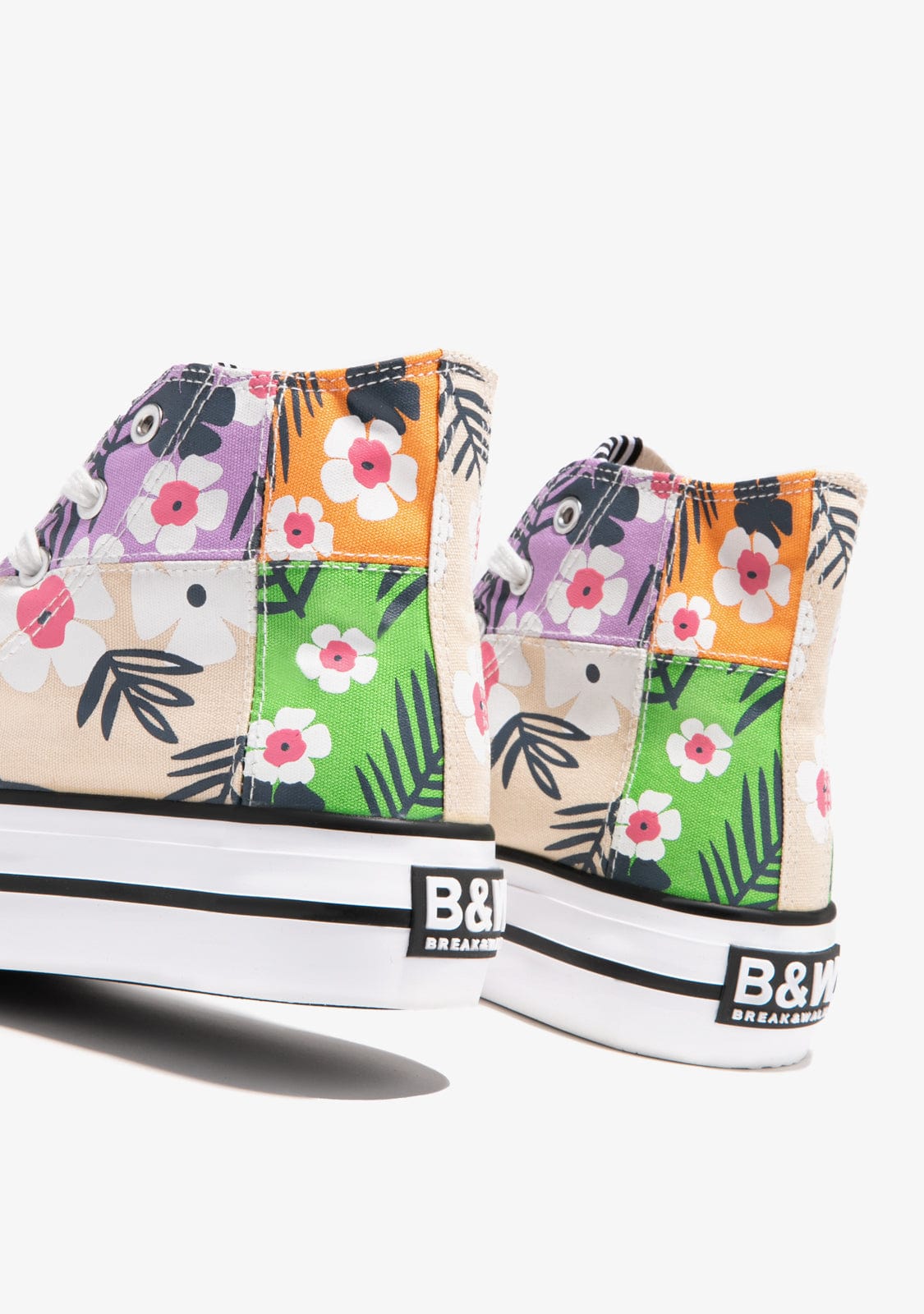 Multicolour Flowers Hi-Top Sneakers Canvas