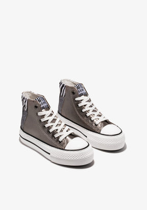 Multicolour Patchwork Hi-Top Sneakers
