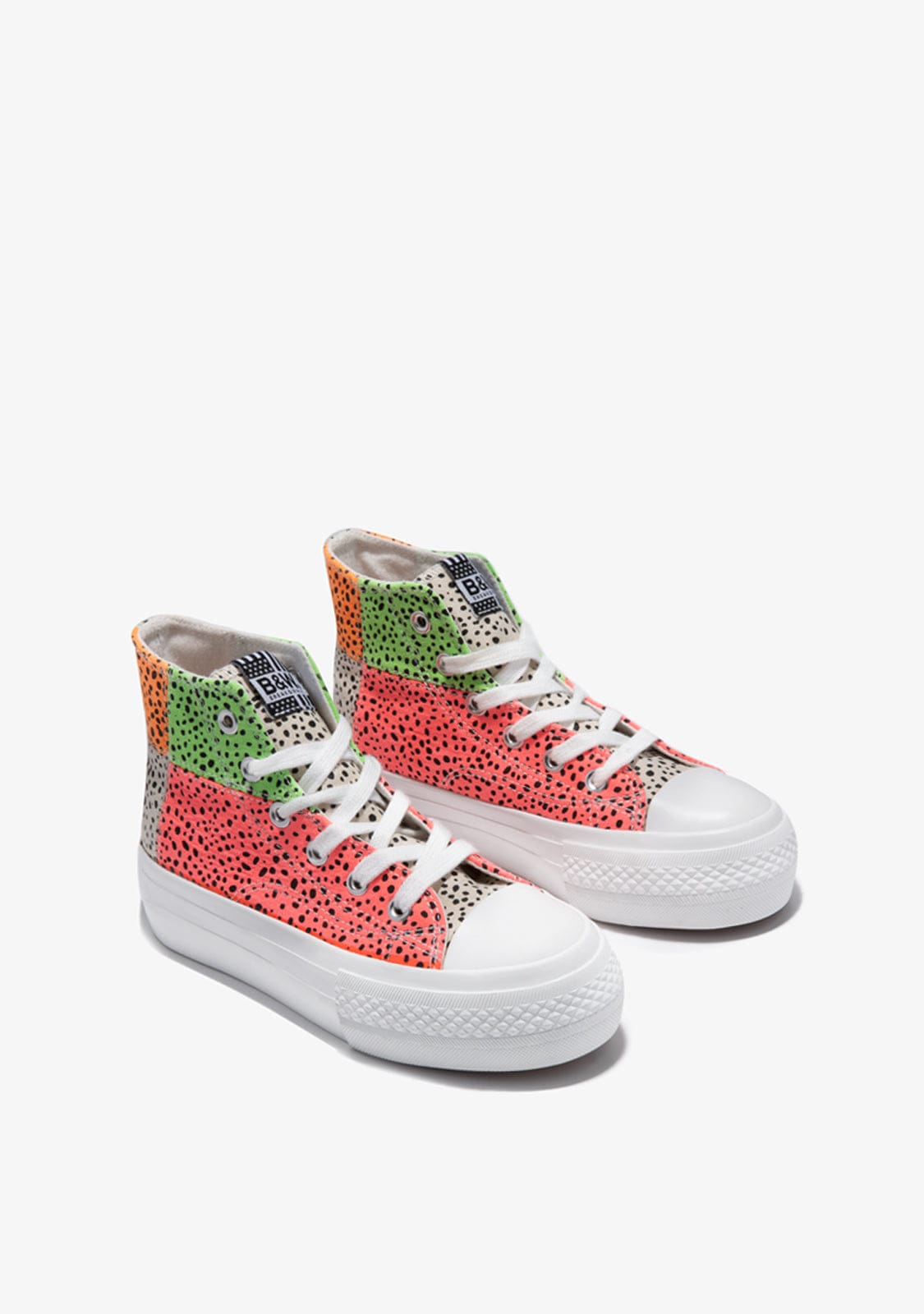 Multicolour Patchwork High Top Sneakers