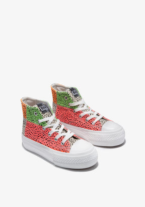 Multicolour Patchwork High Top Sneakers