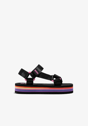 Multicolour Platform Sandals B&W