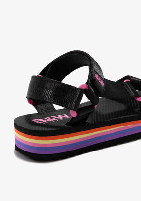 Multicolour Platform Sandals B&W