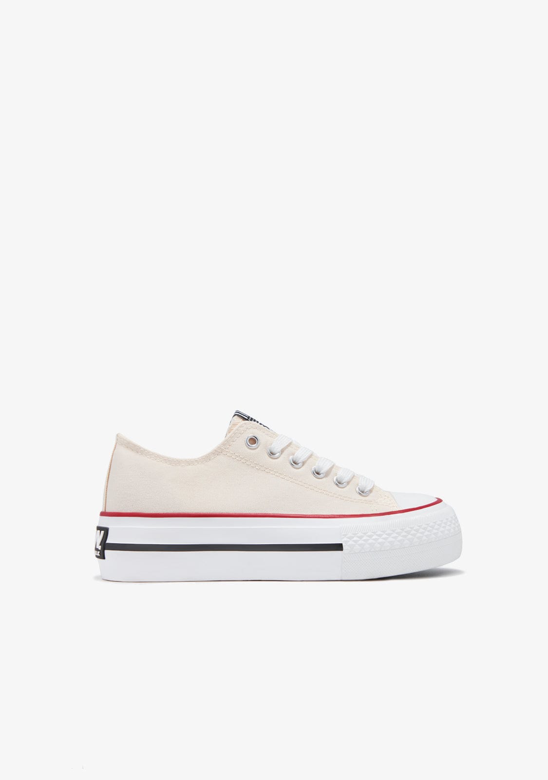 Off White Platform Canvas Sneakers