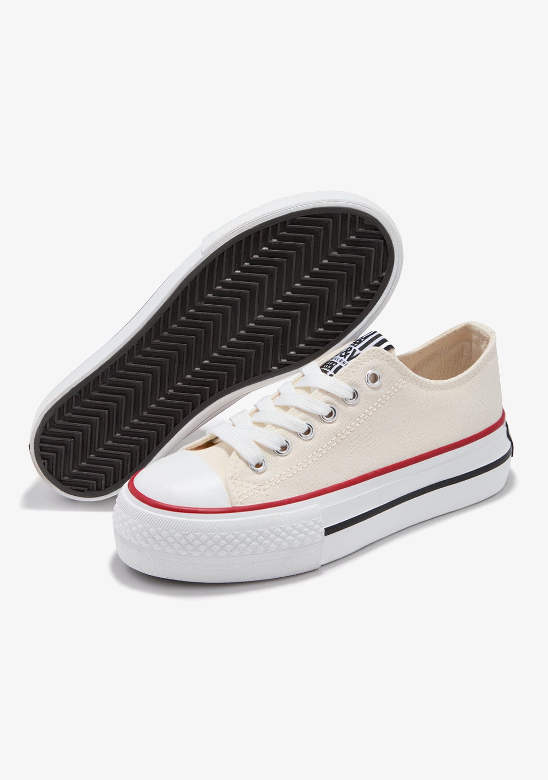 Off White Platform Canvas Sneakers