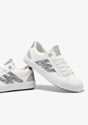 Silver Logo Sneakers