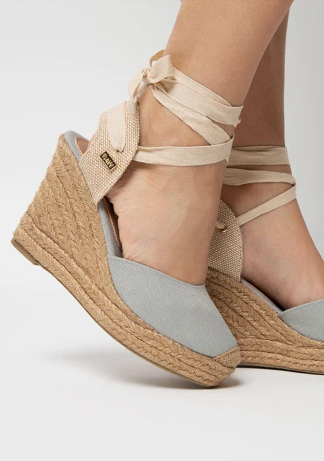 Wedge Shoe Espadrilles Capri Aqua Bow