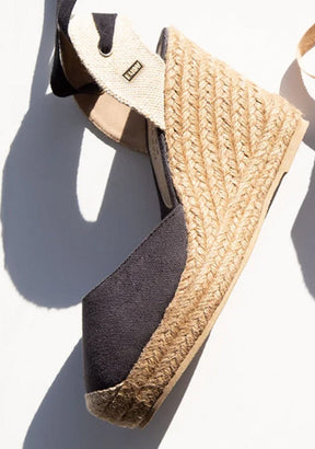 Wedge Shoe Espadrilles Capri Black Bow