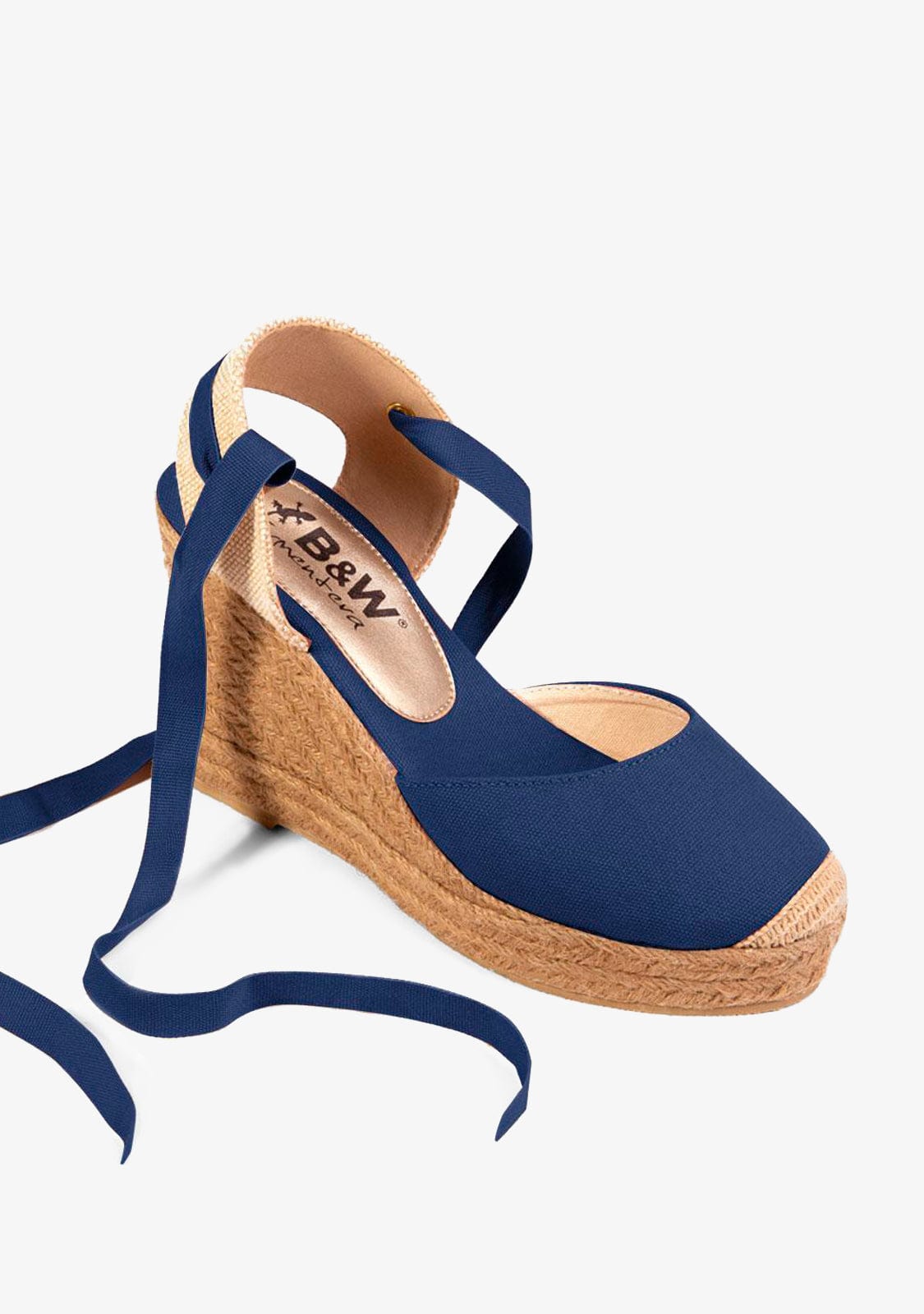 Wedge Shoe Espadrilles Capri Navy Bow