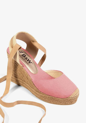 Wedge Shoe Espadrilles Capri Pink Bow