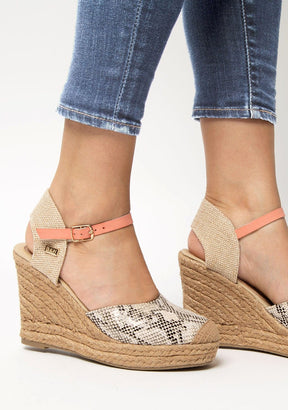 Wedge Shoe Espadrilles Capri Snake Beige