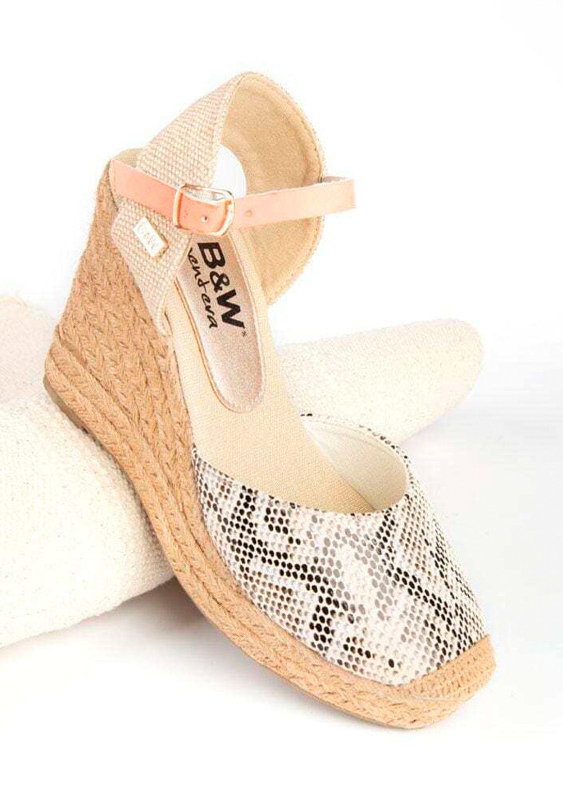 Wedge Shoe Espadrilles Capri Snake Beige