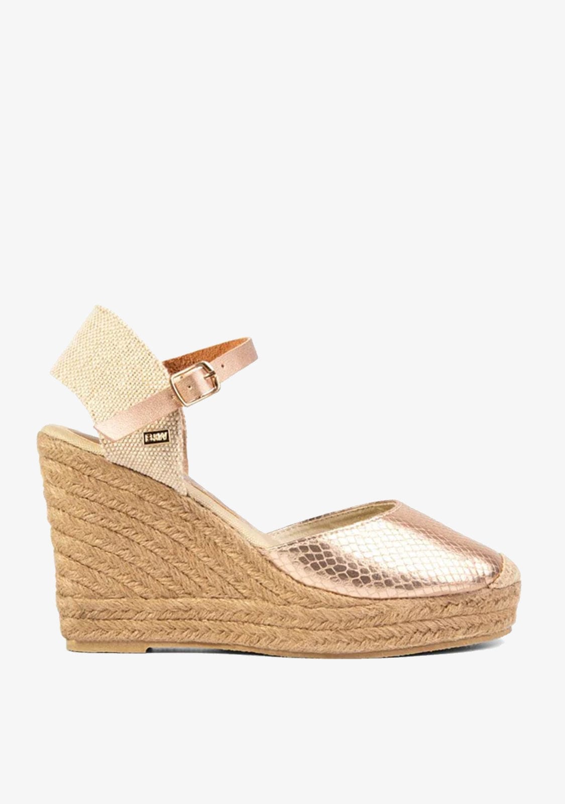 Wedge Shoe Espadrilles Capri Snake Rose Gold