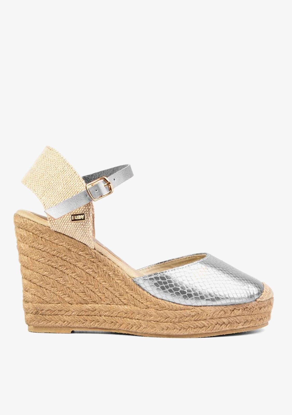 Wedge Shoe Espadrilles Capri Snake Silver