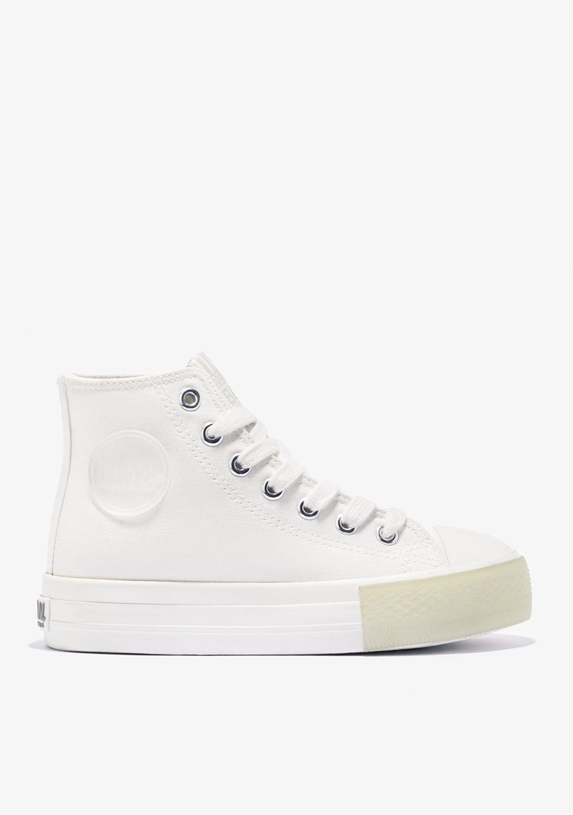 White Basic Hi-Top Sneakers Canvas