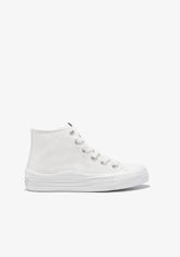 White Canvas High Top Sneakers