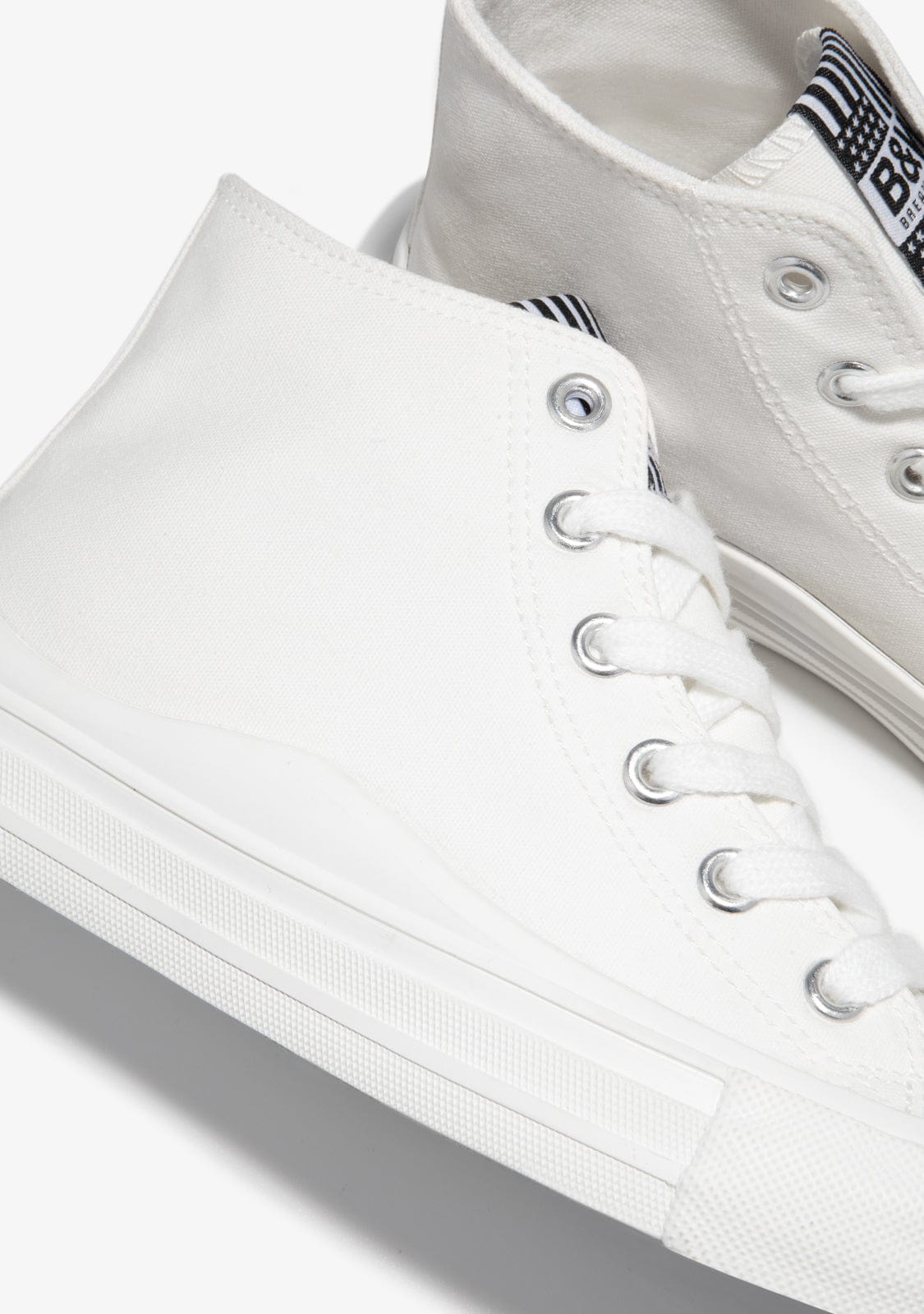 White Canvas High Top Sneakers