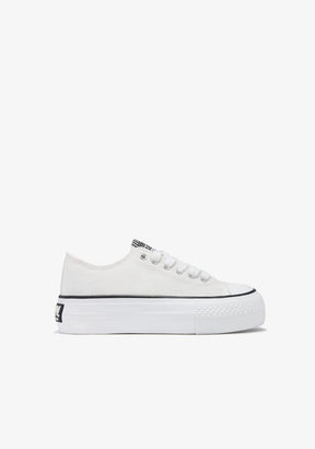 White Platform Canvas Sneakers