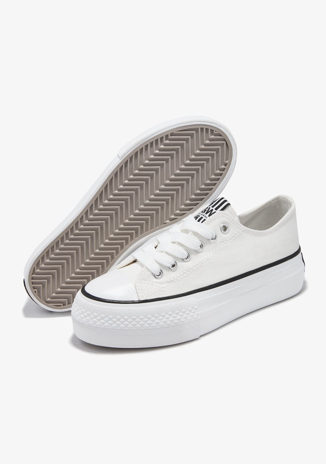 White Platform Canvas Sneakers