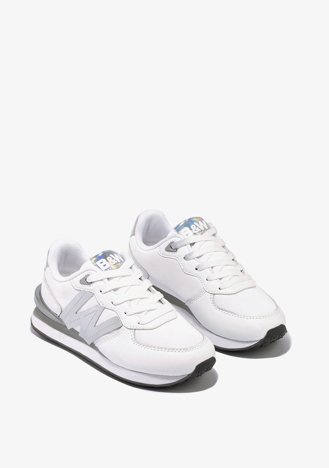 White Silver B&W Sneakers