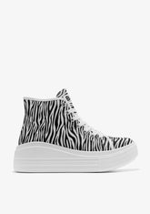 Zebra Platform Rider Hi-Top Sneakers