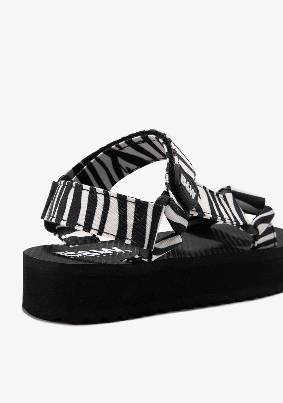 Zebra Platform Sandals B&W