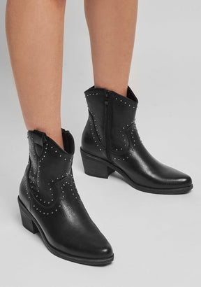 Ankle Boots Cowboy West Black Nappa