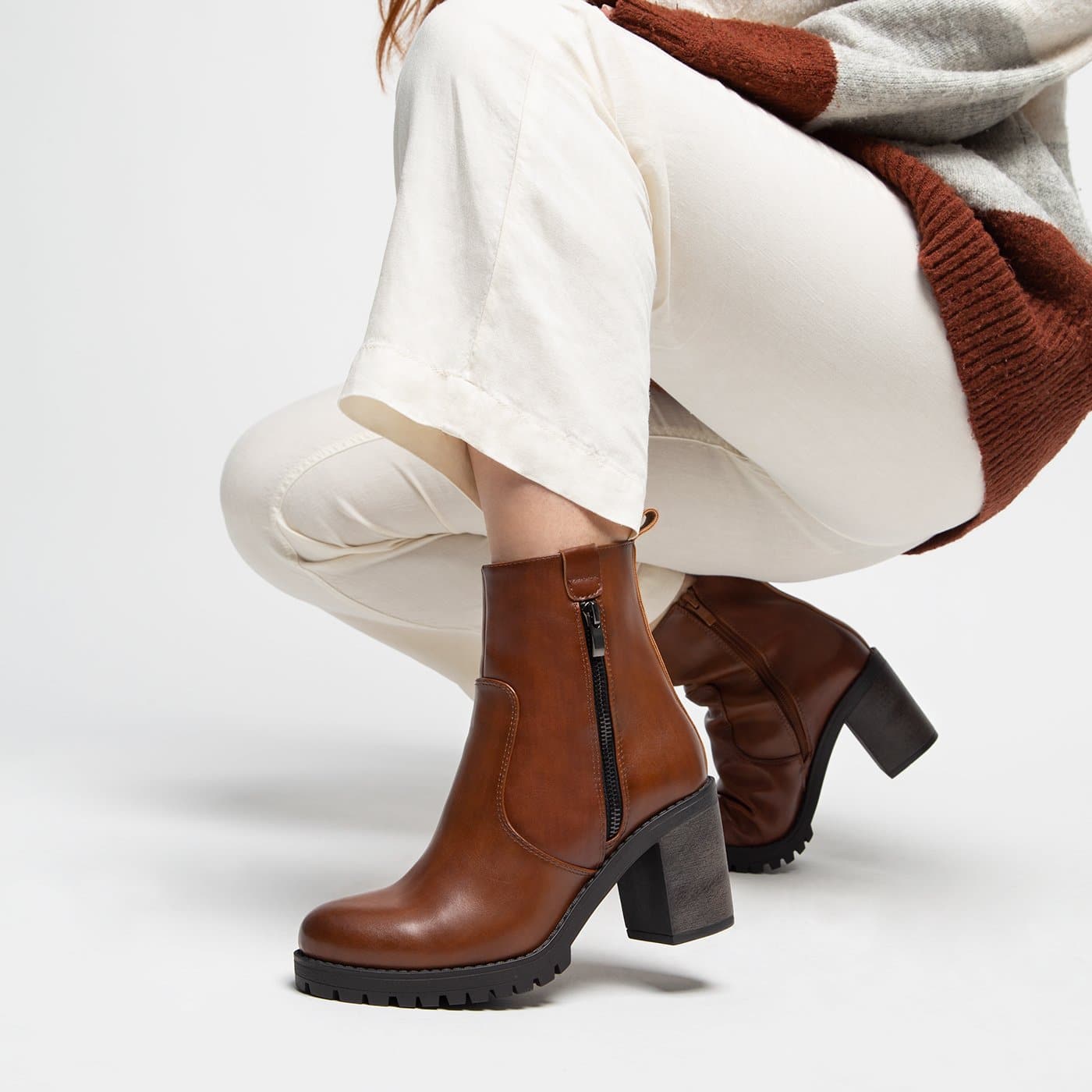 Ankle Boots Haute Brown Zip