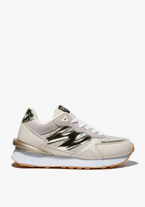 Beige Metallized Sneakers Napa