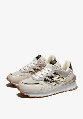 Beige Metallized Sneakers Napa