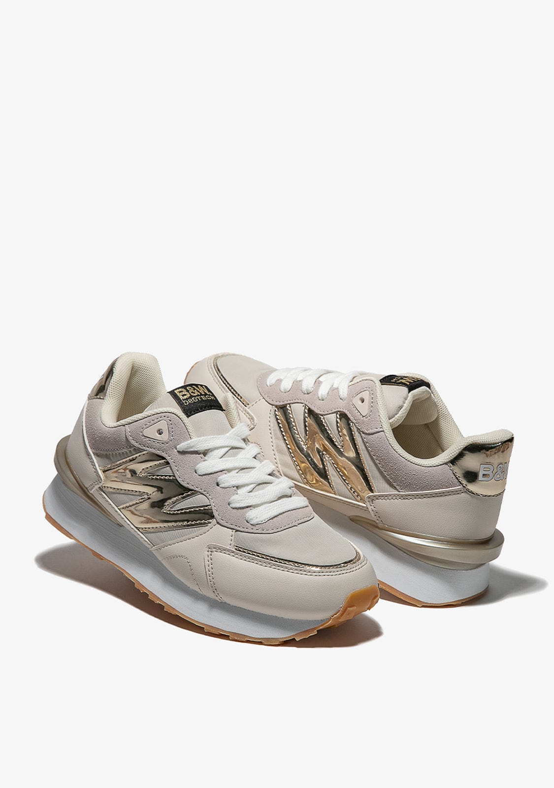 Beige Metallized Sneakers Napa