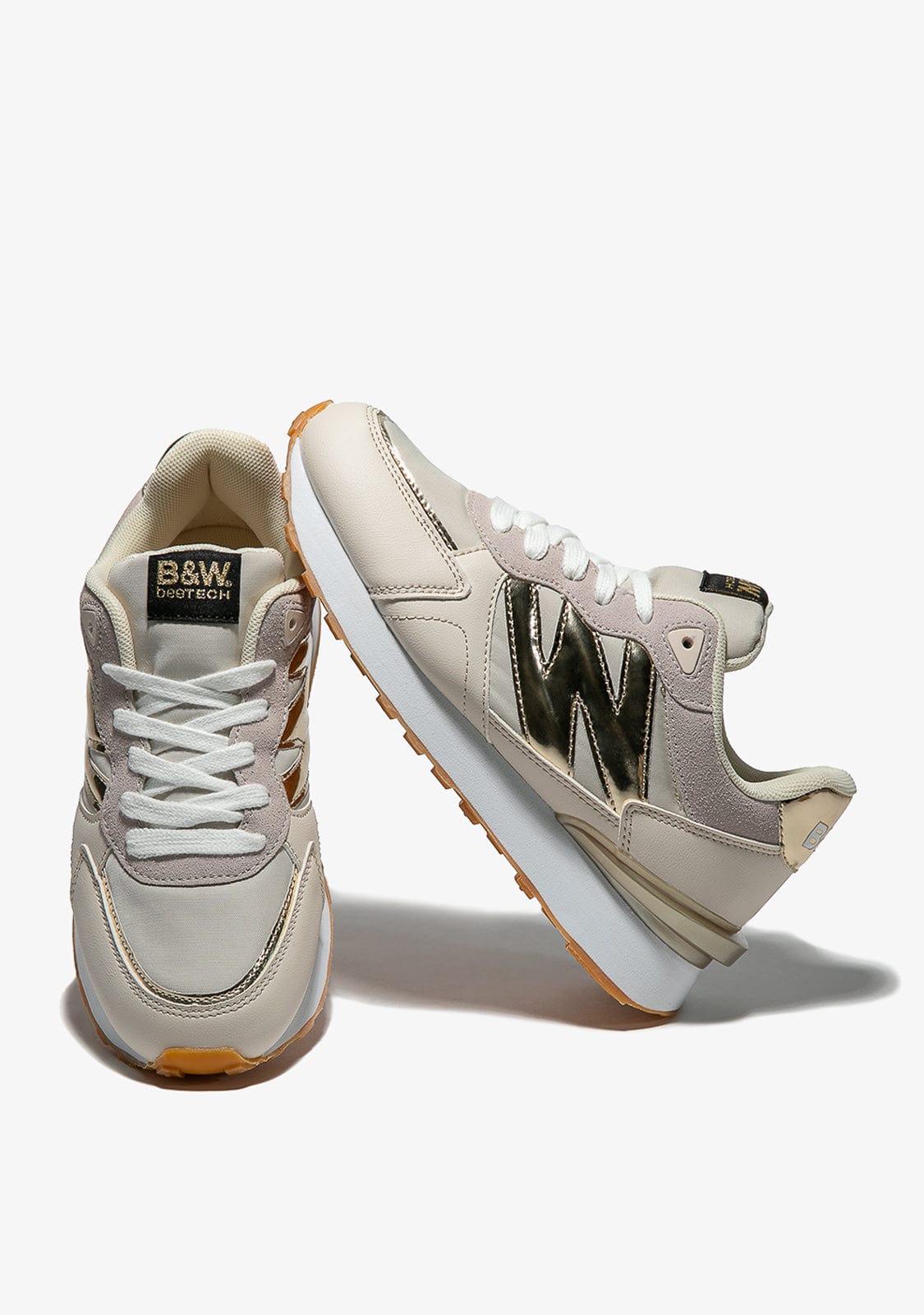 Beige Metallized Sneakers Napa