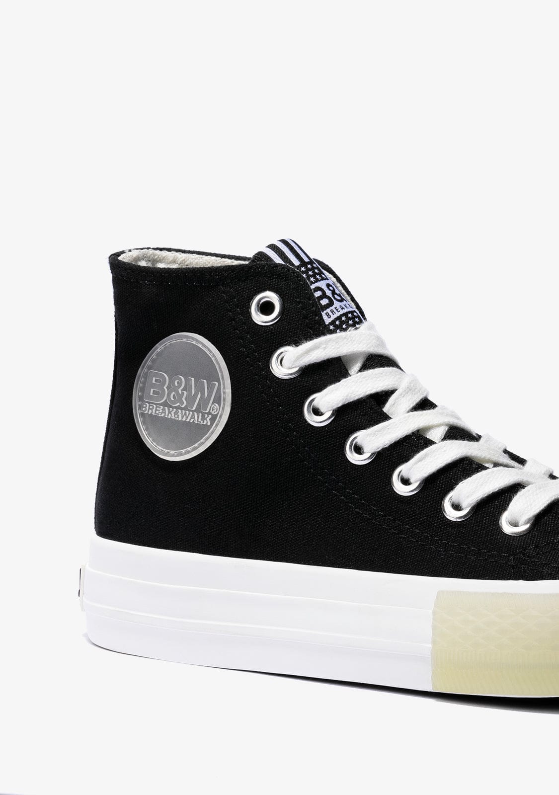 Black Basic Hi-Top Sneakers Canvas