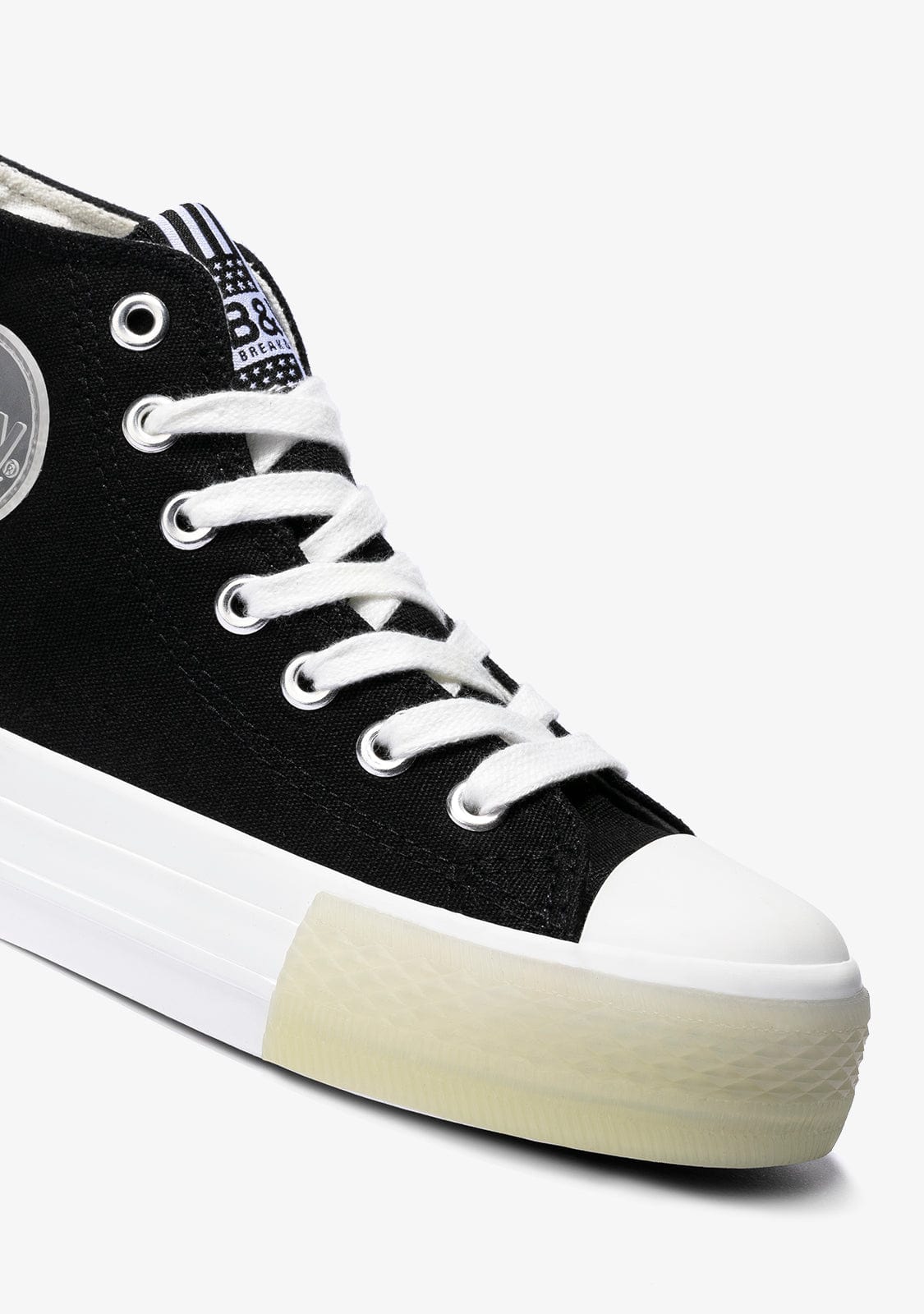 Black Basic Hi-Top Sneakers Canvas