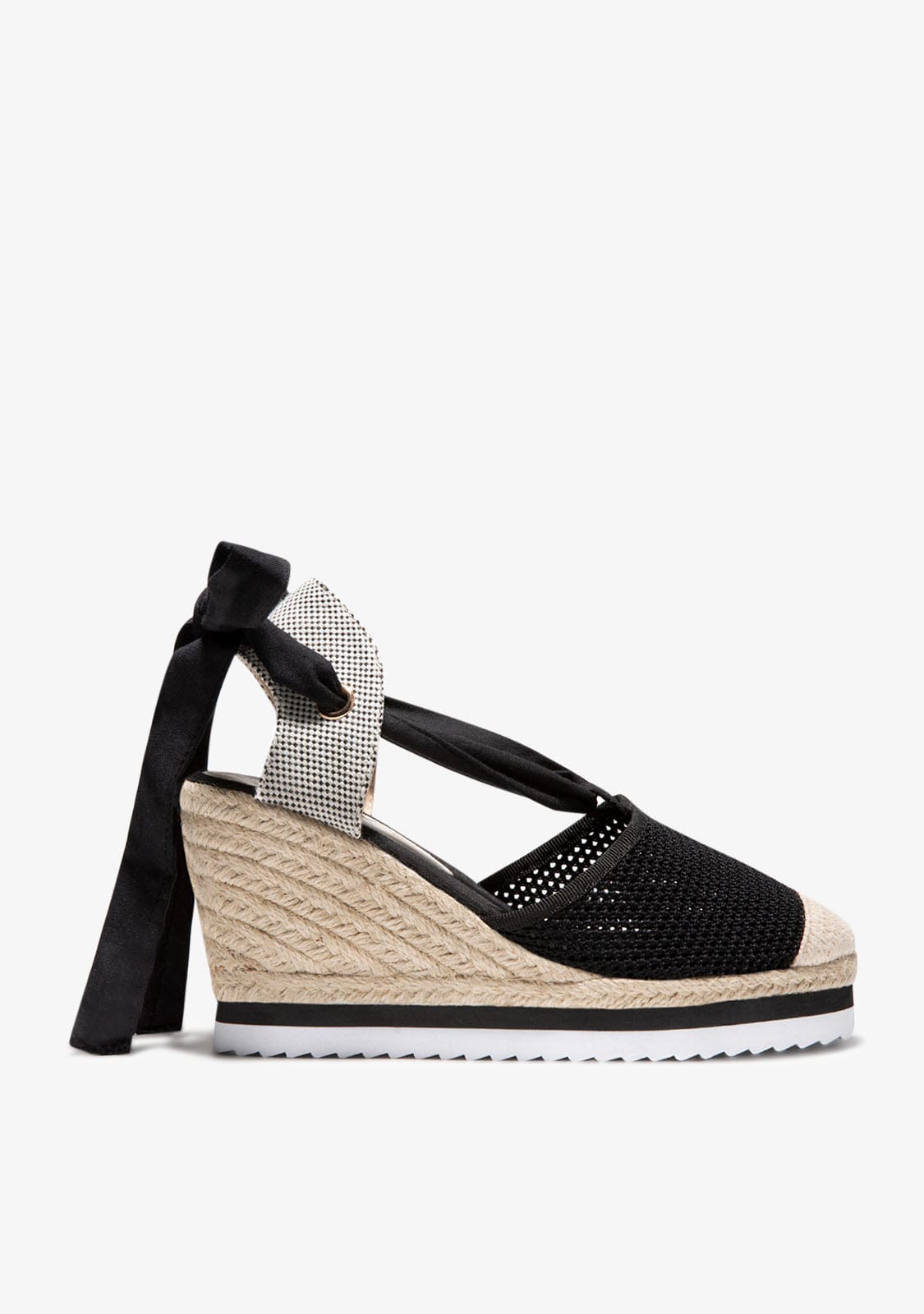 Black Bow Wedge Espadrilles