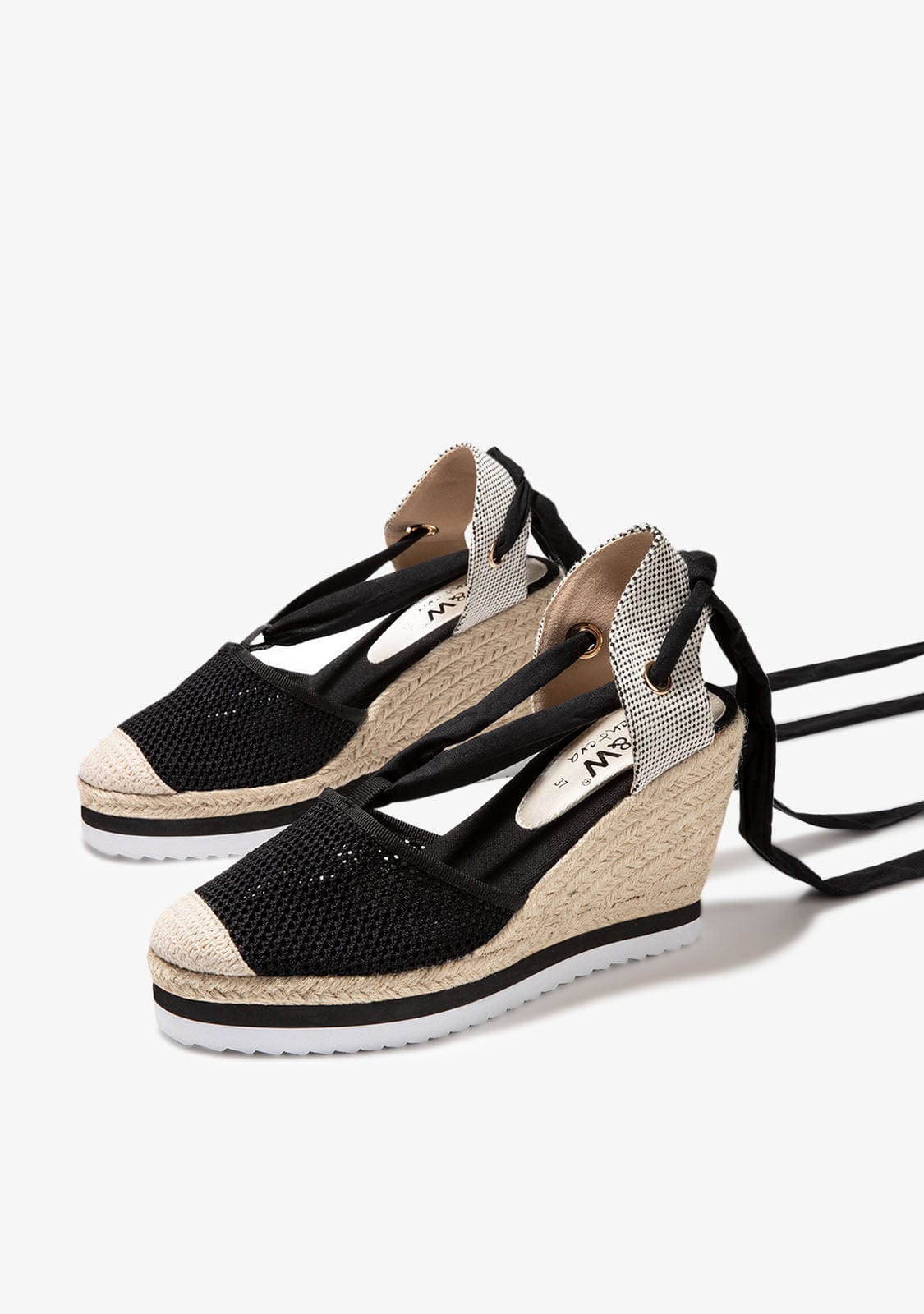 Black Bow Wedge Espadrilles