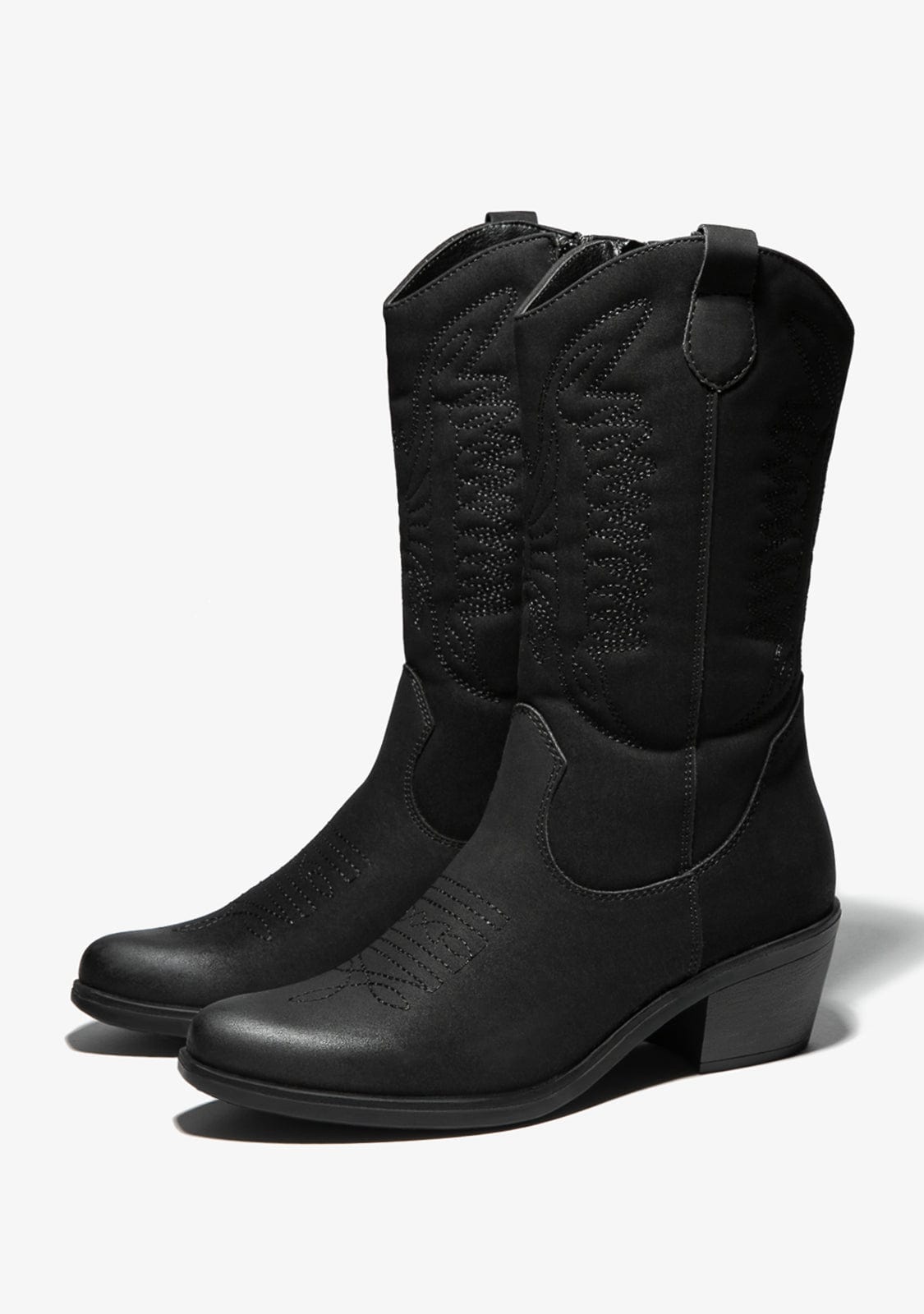 Black Cowboy Boots Nobuck