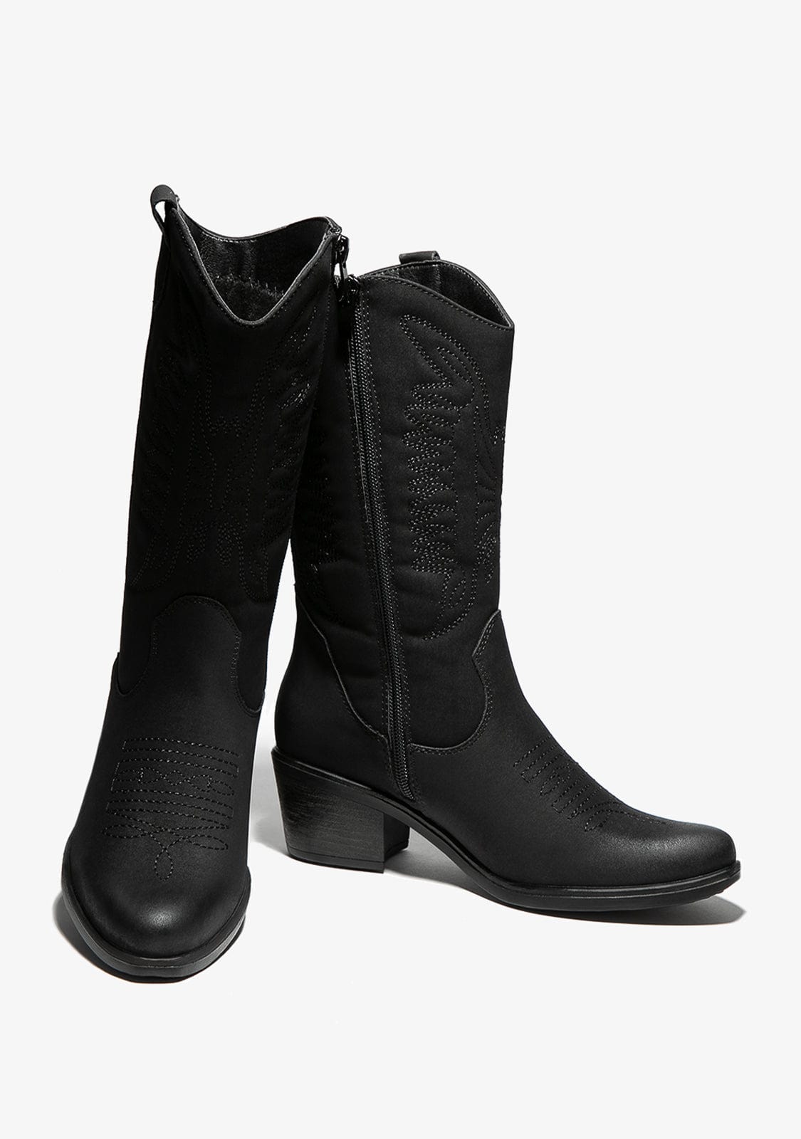 Black Cowboy Boots Nobuck