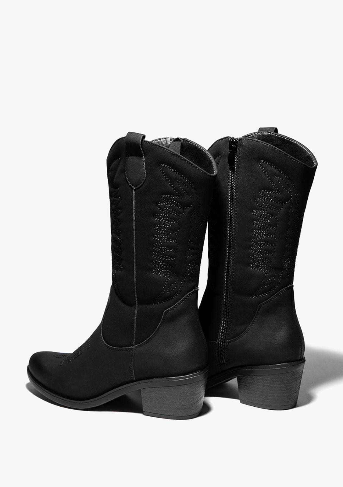 Black Cowboy Boots Nobuck