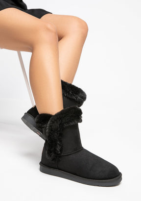 Black Fur Australian Boots Water Repellent