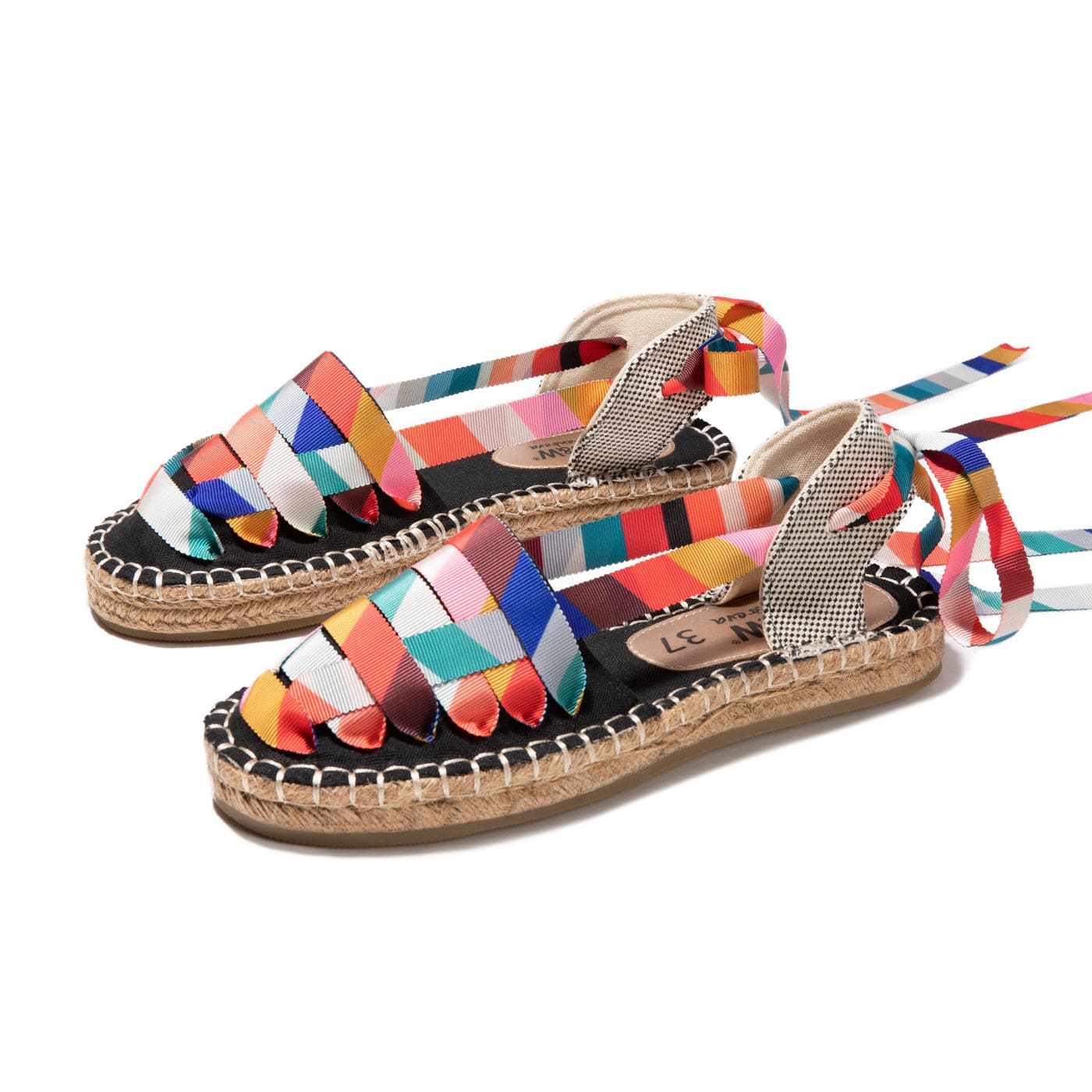 Black Multicolour Espadrilles