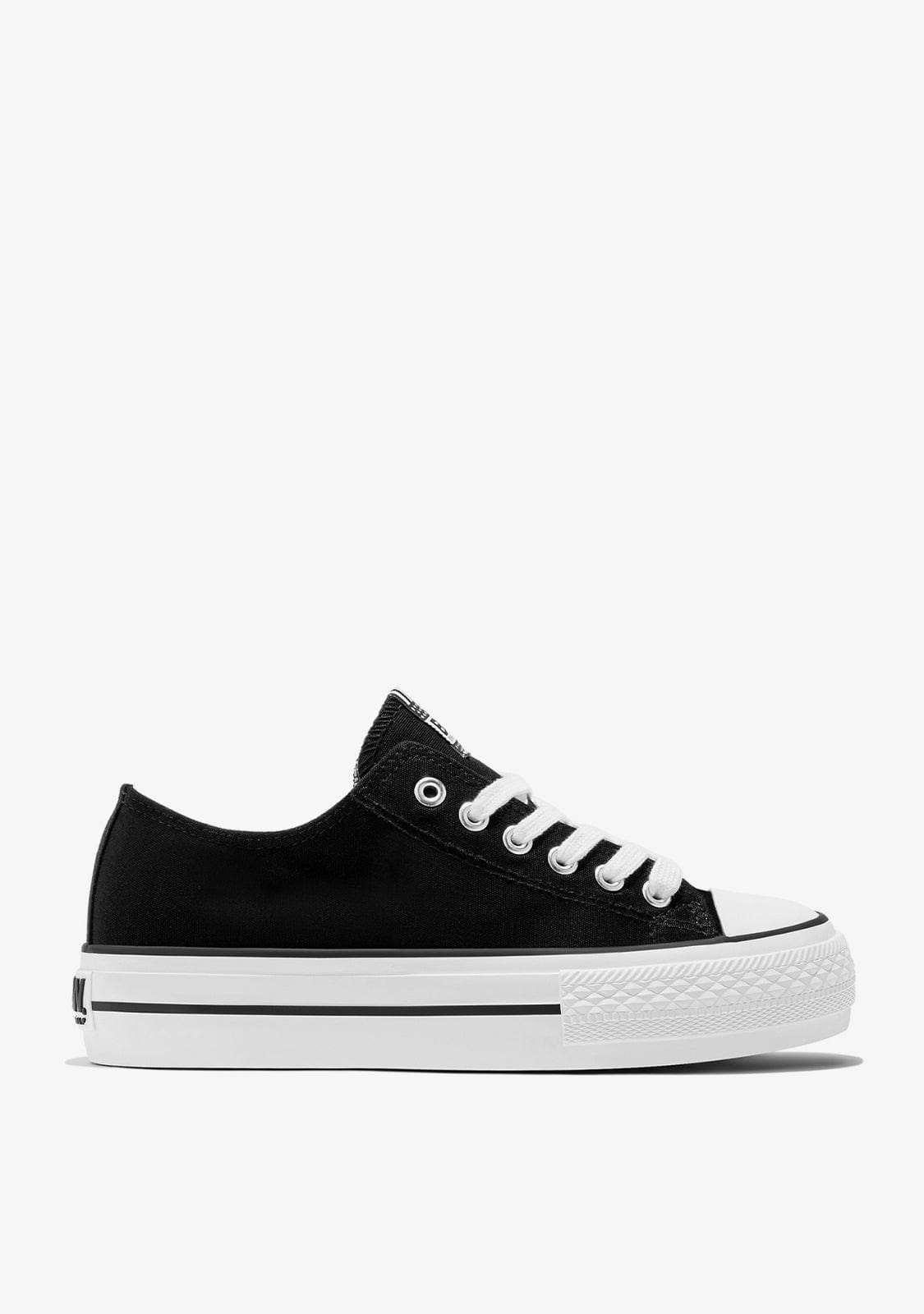 Black Platform Basic Sneakers